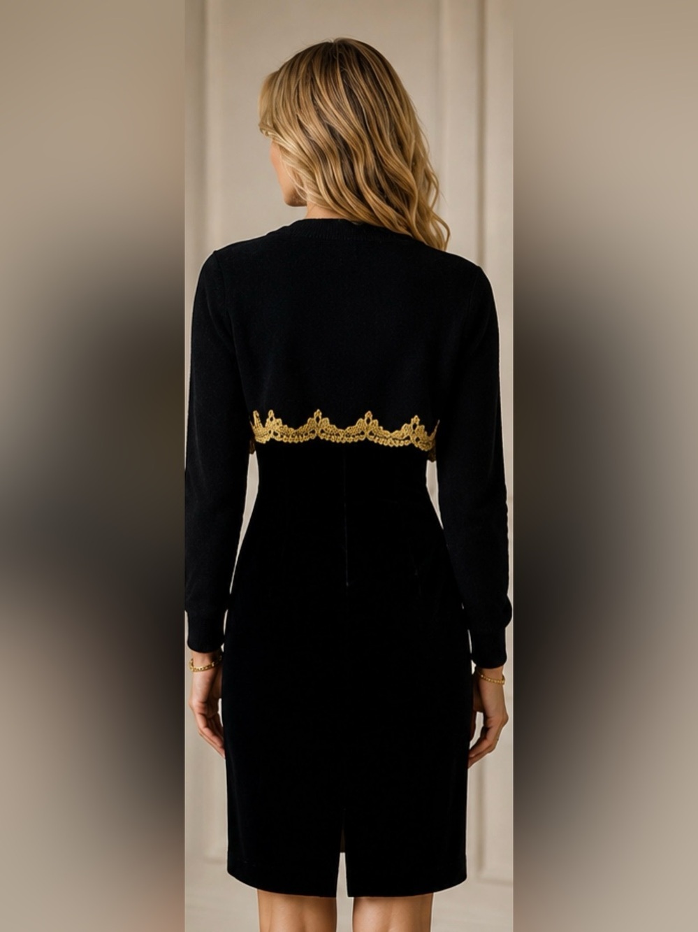 ZUMZUM DRESS & BOLERO JACKET Black Velvet Strapless 2 Piece Velvet Form… - Picture 3 of 6